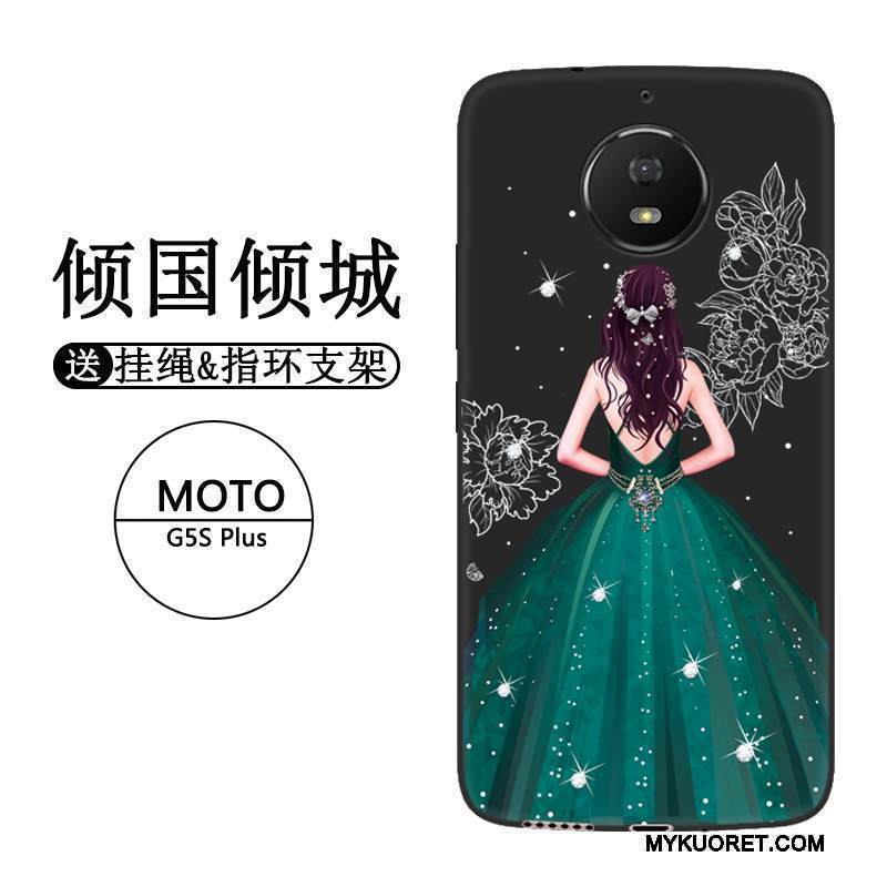 Kuori Moto G5 Plus Laukut Musta Punainen, Kotelo Moto G5 Plus Suojaus Persoonallisuus Puhelimen Kuoret