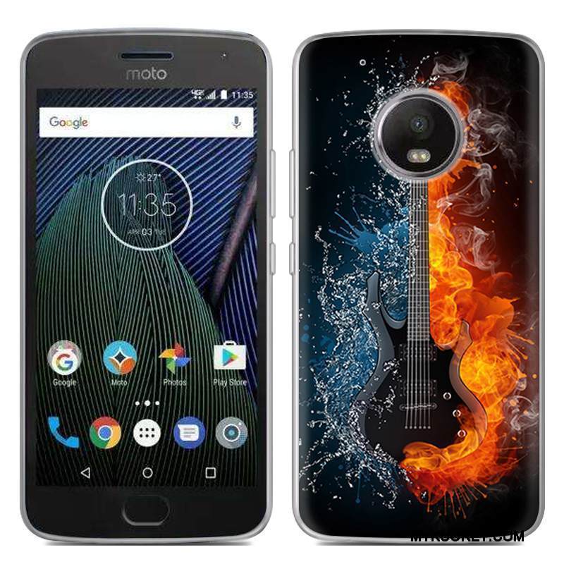 Kuori Moto G5 Plus Luova Puhelimen Kuoret Punainen, Kotelo Moto G5 Plus Pehmeä Neste Erikoistarjous