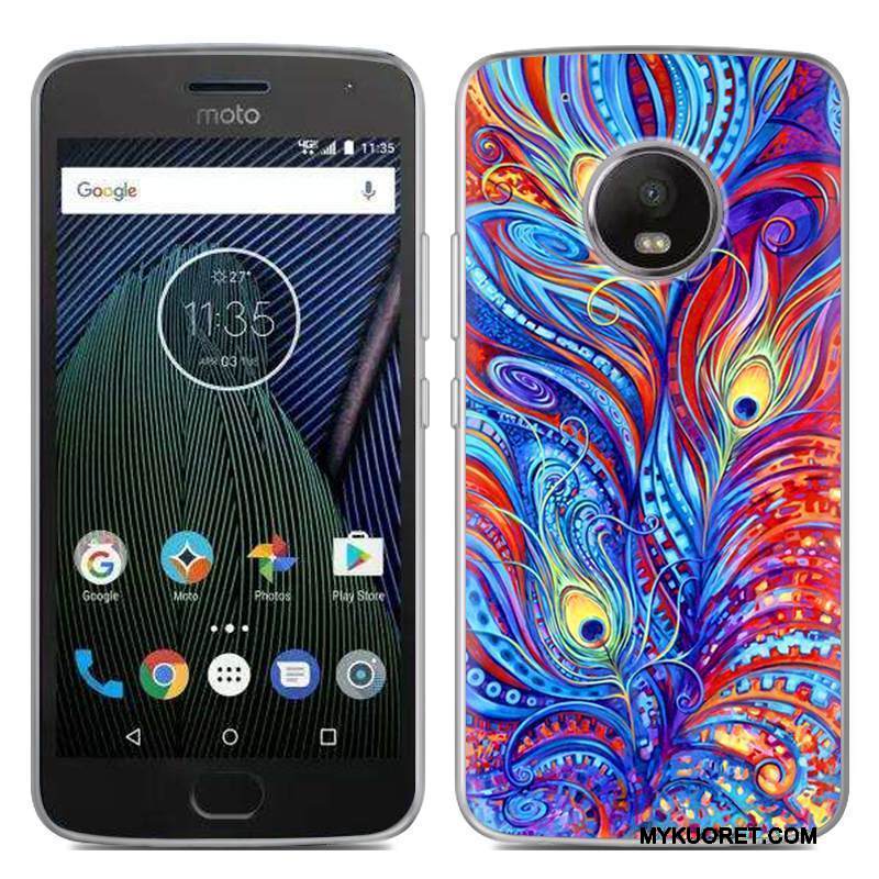 Kuori Moto G5 Plus Luova Puhelimen Kuoret Punainen, Kotelo Moto G5 Plus Pehmeä Neste Erikoistarjous