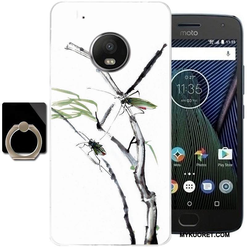Kuori Moto G5 Plus Silikoni Puhelimen Kuoret Muste, Kotelo Moto G5 Plus Laukut Tuuli Musta