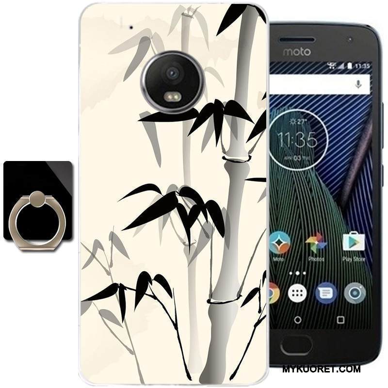 Kuori Moto G5 Plus Silikoni Puhelimen Kuoret Muste, Kotelo Moto G5 Plus Laukut Tuuli Musta