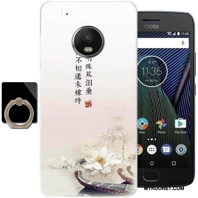 Kuori Moto G5 Plus Silikoni Puhelimen Kuoret Muste, Kotelo Moto G5 Plus Laukut Tuuli Musta