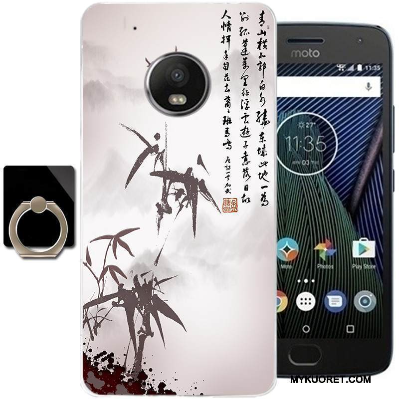 Kuori Moto G5 Plus Silikoni Puhelimen Kuoret Muste, Kotelo Moto G5 Plus Laukut Tuuli Musta