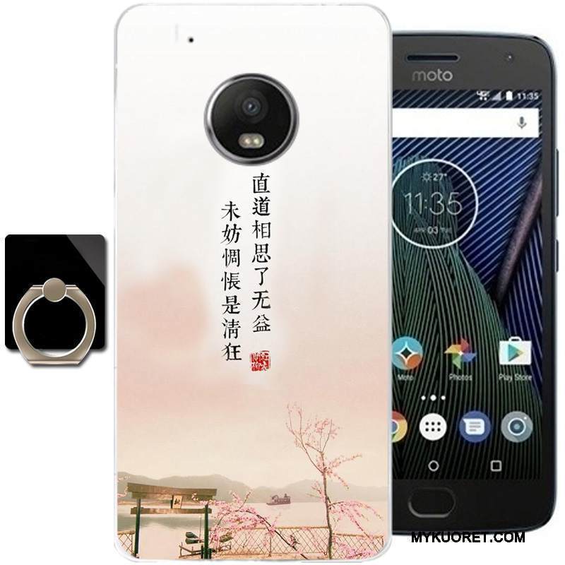 Kuori Moto G5 Plus Silikoni Puhelimen Kuoret Muste, Kotelo Moto G5 Plus Laukut Tuuli Musta