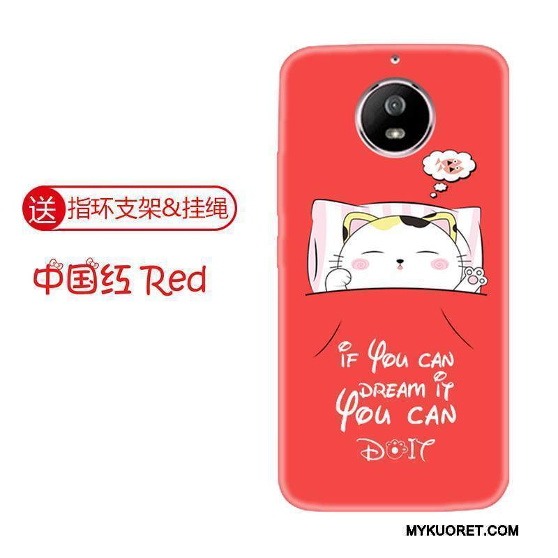 Kuori Moto G5s Laukut Murtumaton Persoonallisuus, Kotelo Moto G5s Pehmeä Neste Punainen Puhelimen Kuoret