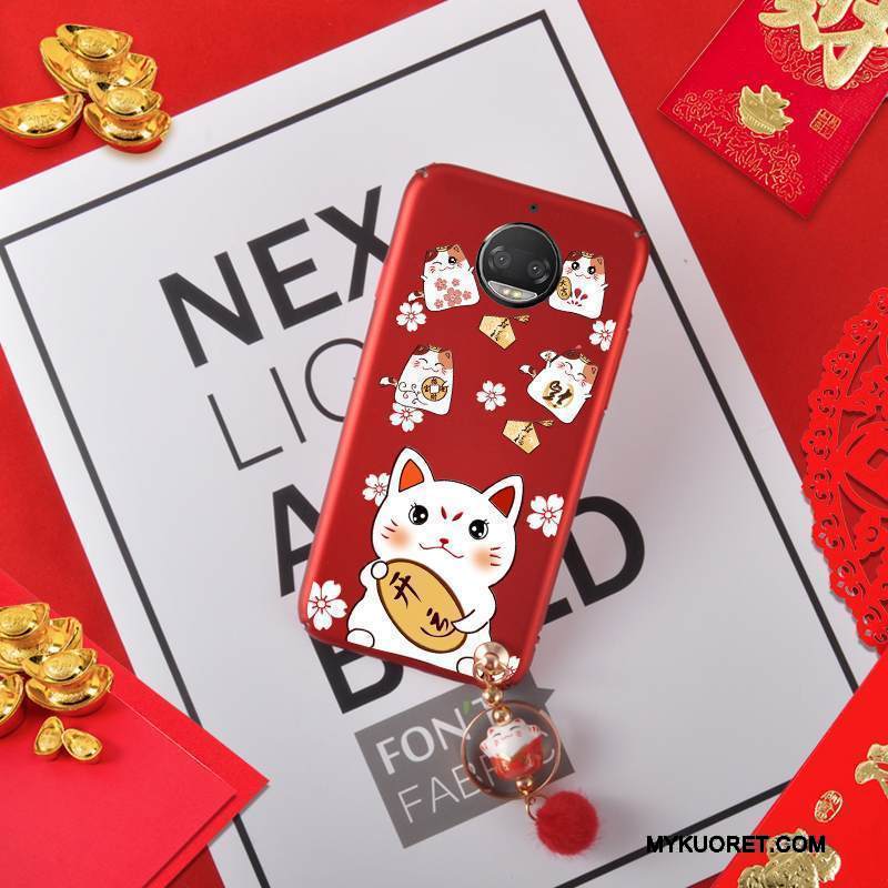 Kuori Moto G5s Plus Punainen Puhelimen Kuoret, Kotelo Moto G5s Plus Kova Pesty Suede