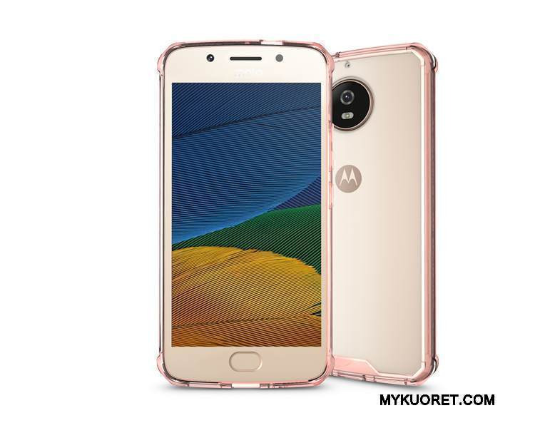 Kuori Moto G5s Plus Suojaus Murtumaton Puhelimen Kuoret, Kotelo Moto G5s Plus Laukut Punainen Läpinäkyvä