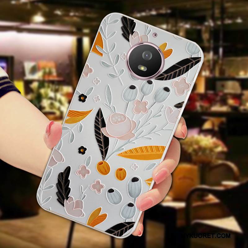 Kuori Moto G5s Suojaus Kukka Punainen, Kotelo Moto G5s Silikoni Puhelimen Kuoret Murtumaton