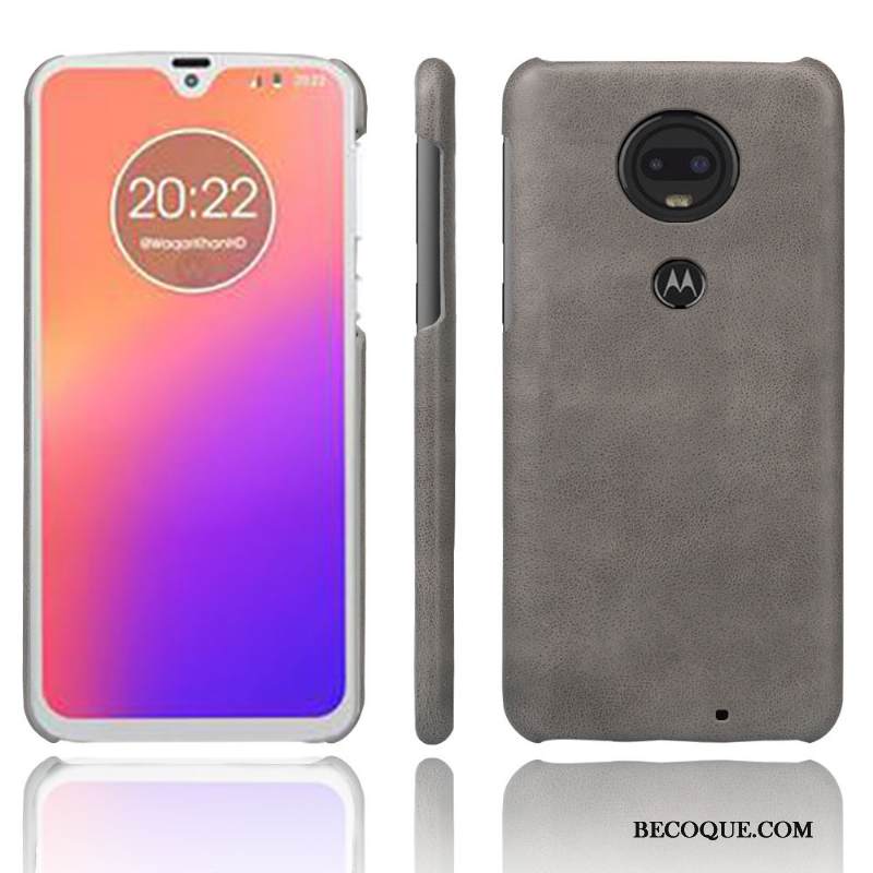 Kuori Moto G7 Nahka Murtumaton Persoonallisuus, Kotelo Moto G7 Suojaus Punainen Puhelimen Kuoret