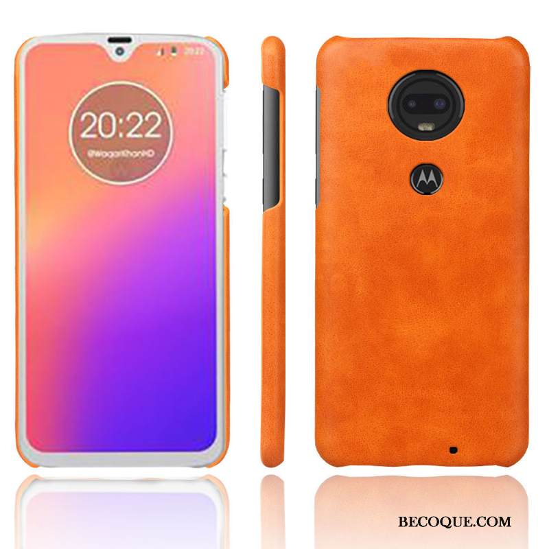Kuori Moto G7 Nahka Murtumaton Persoonallisuus, Kotelo Moto G7 Suojaus Punainen Puhelimen Kuoret