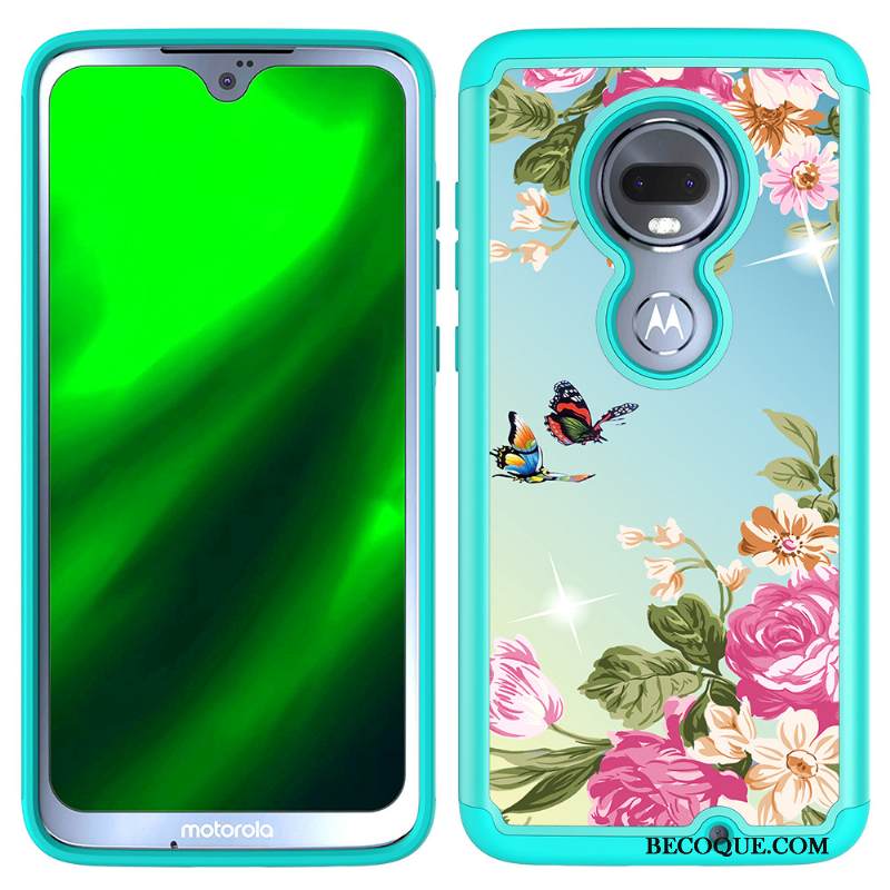 Kuori Moto G7 Nahka Murtumaton Robotti, Kotelo Moto G7 Suojaus Violetti