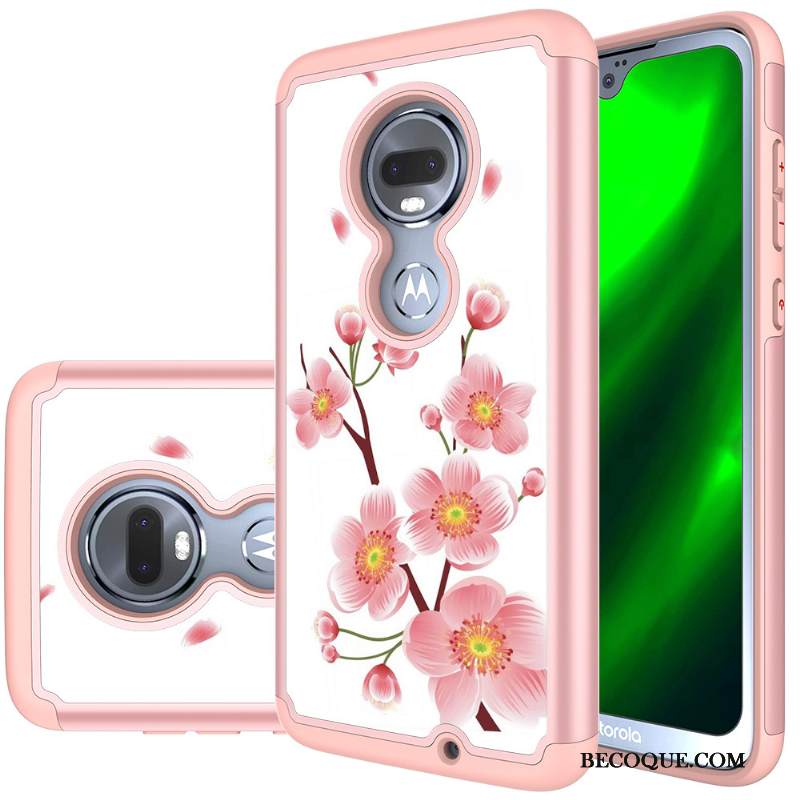 Kuori Moto G7 Nahka Murtumaton Robotti, Kotelo Moto G7 Suojaus Violetti