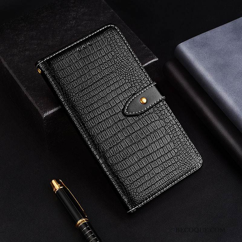 Kuori Moto G7 Nahka Puhelimen Kuoret Musta, Kotelo Moto G7 Suojaus