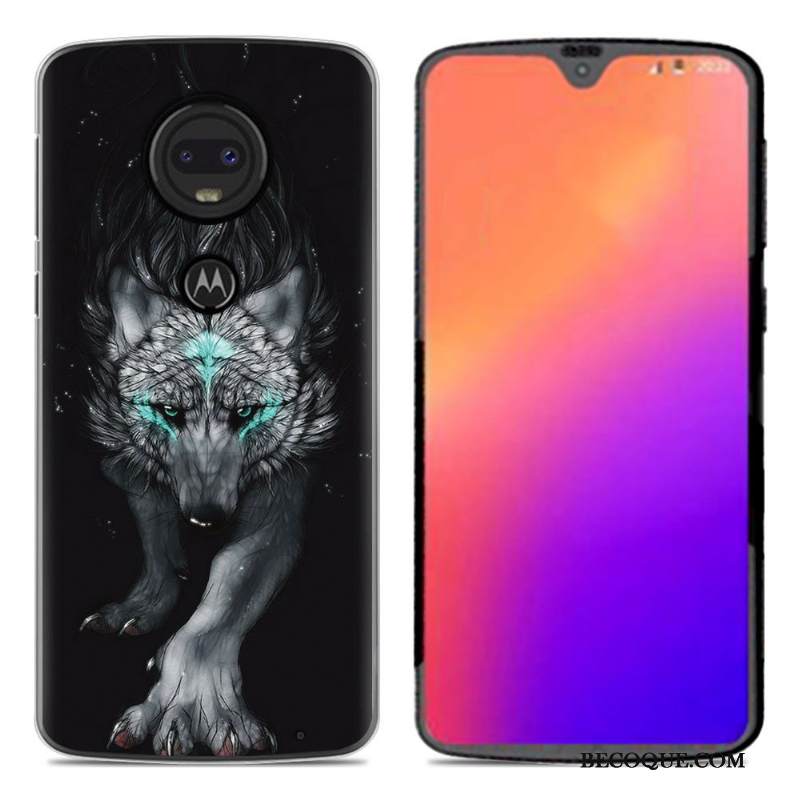 Kuori Moto G7 Pehmeä Neste Trendi Puhelimen Kuoret, Kotelo Moto G7 Sarjakuva Musta Uusi