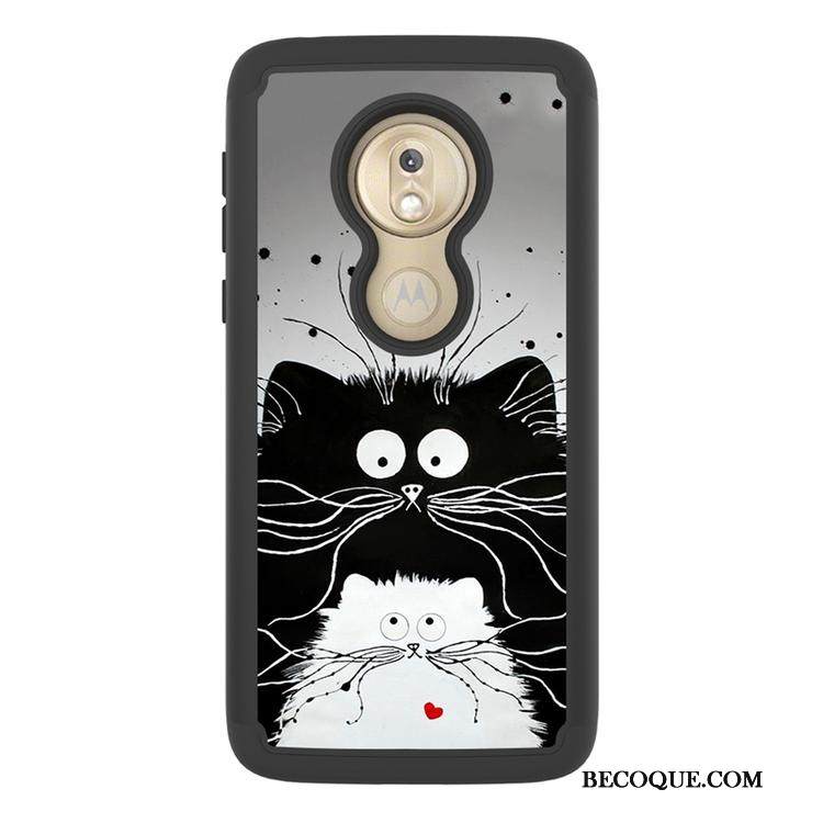 Kuori Moto G7 Play Laukut Puhelimen Kuoret Kukkakuvio, Kotelo Moto G7 Play Maalaus Trendi Musta