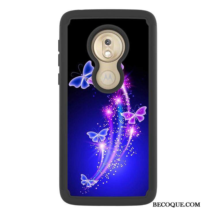 Kuori Moto G7 Play Laukut Puhelimen Kuoret Kukkakuvio, Kotelo Moto G7 Play Maalaus Trendi Musta