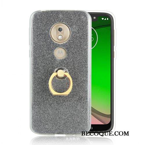 Kuori Moto G7 Play Suojaus Jauhe Murtumaton, Kotelo Moto G7 Play Pehmeä Neste Puhelimen Kuoret Hopea