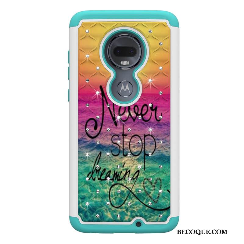 Kuori Moto G7 Plus Maalaus Uusi Trendi, Kotelo Moto G7 Plus Laukut Persoonallisuus Vihreä