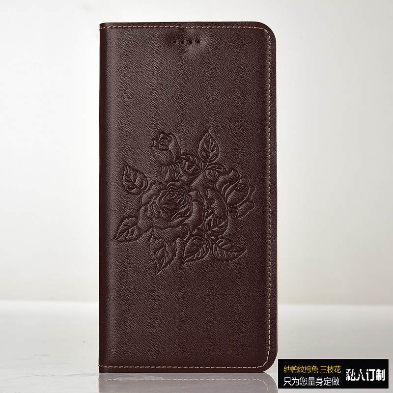 Kuori Moto G7 Plus Nahka Keltainen Puhelimen Kuoret, Kotelo Moto G7 Plus Kuoret Kukkakuvio Kukka