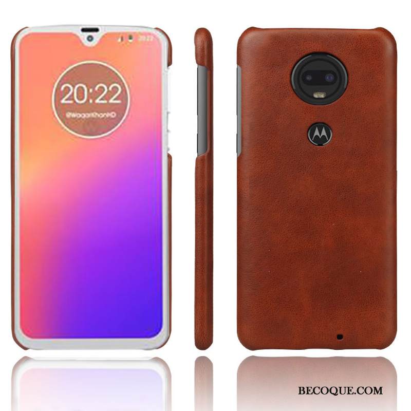 Kuori Moto G7 Plus Nahka Puhelimen Kuoret Murtumaton, Kotelo Moto G7 Plus Vuosikerta Liiketoiminta Persoonallisuus