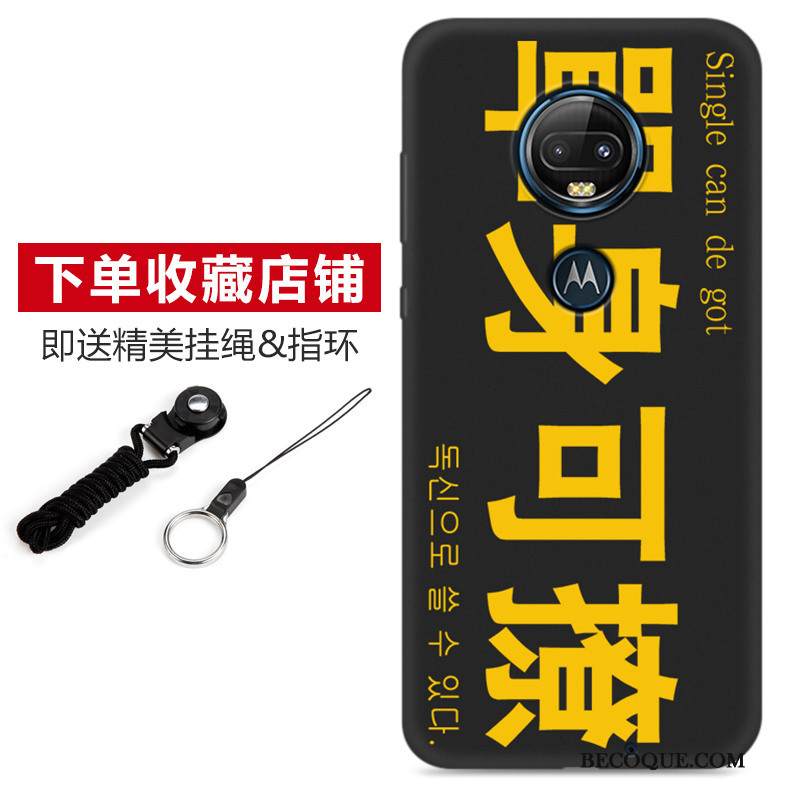 Kuori Moto G7 Plus Suojaus Ihana Puhelimen Kuoret, Kotelo Moto G7 Plus Sarjakuva Pesty Suede Musta