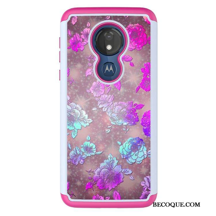 Kuori Moto G7 Power Maalaus Kukkakuvio Punainen, Kotelo Moto G7 Power Sarjakuva Murtumaton Puhelimen Kuoret