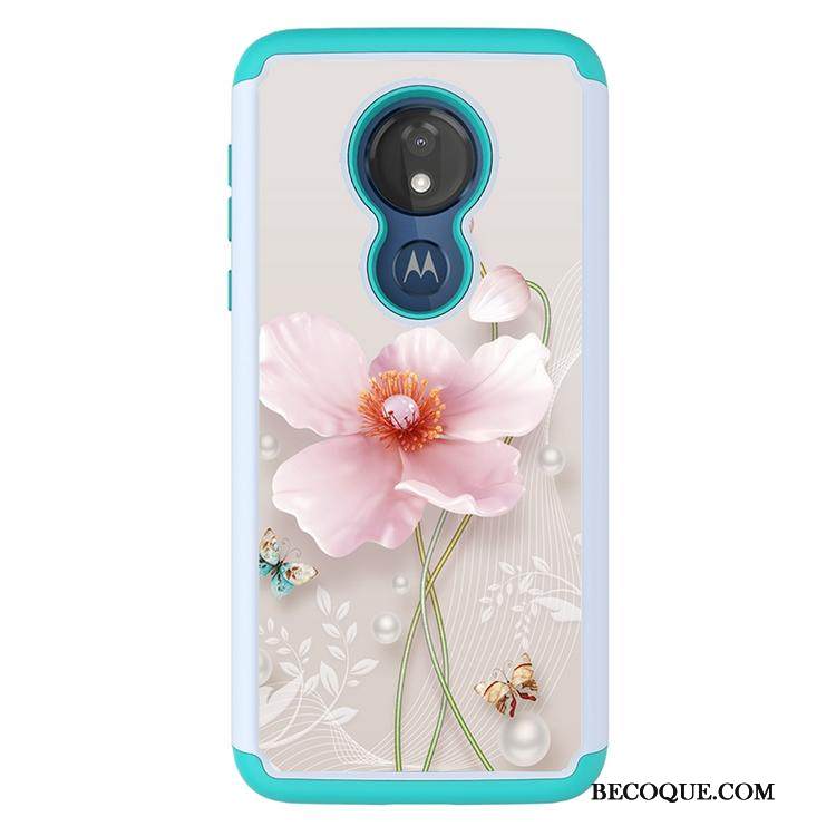 Kuori Moto G7 Power Maalaus Kukkakuvio Punainen, Kotelo Moto G7 Power Sarjakuva Murtumaton Puhelimen Kuoret