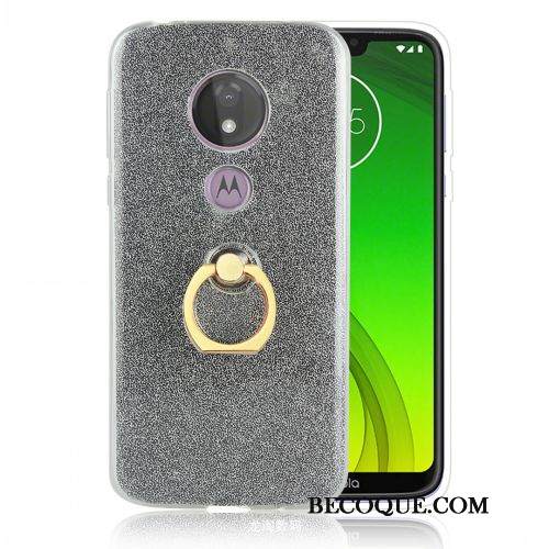 Kuori Moto G7 Power Suojaus Hopea Rengas, Kotelo Moto G7 Power Pehmeä Neste Eurooppa Murtumaton