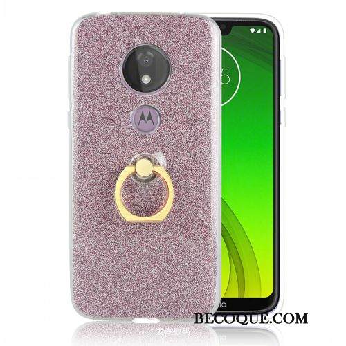 Kuori Moto G7 Power Suojaus Hopea Rengas, Kotelo Moto G7 Power Pehmeä Neste Eurooppa Murtumaton