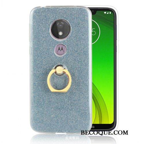 Kuori Moto G7 Power Suojaus Hopea Rengas, Kotelo Moto G7 Power Pehmeä Neste Eurooppa Murtumaton