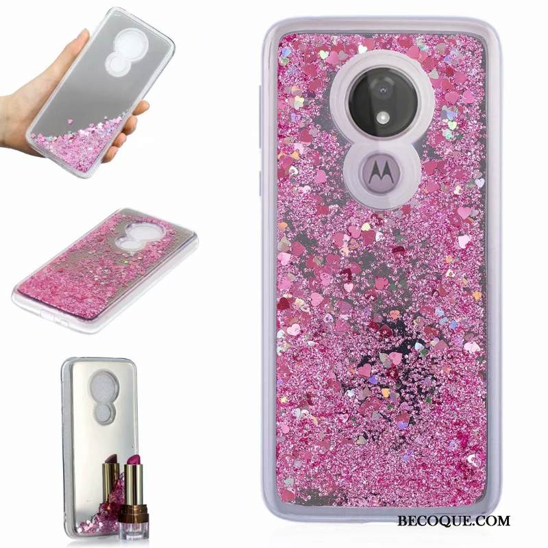 Kuori Moto G7 Power Suojaus Puhelimen Kuoret Murtumaton, Kotelo Moto G7 Power Pehmeä Neste Punainen Juoksuhiekka