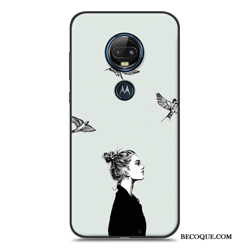 Kuori Moto G7 Sarjakuva Puhelimen Kuoret Pesty Suede, Kotelo Moto G7 Silikoni Keltainen Rakastunut