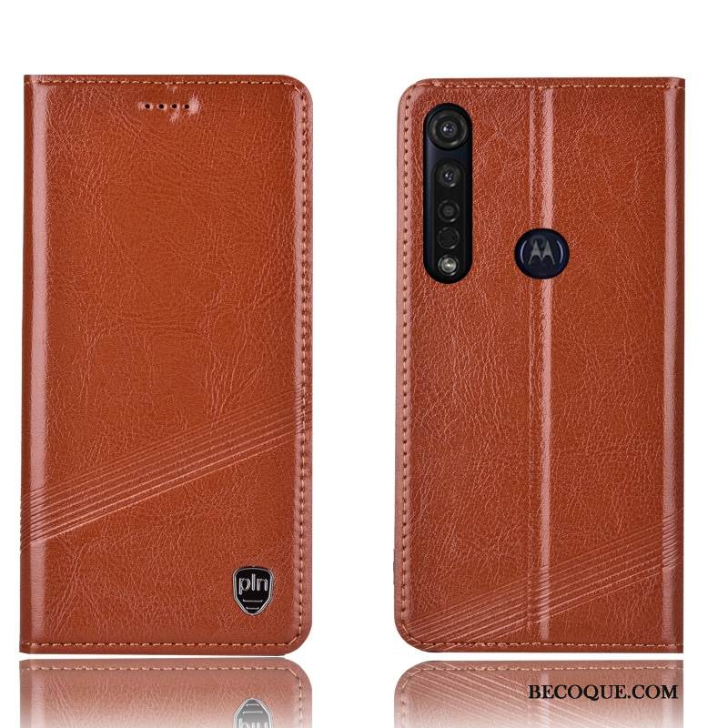 Kuori Moto G8 Plus Laukut Murtumaton Puhelimen Kuoret, Kotelo Moto G8 Plus Nahka Musta