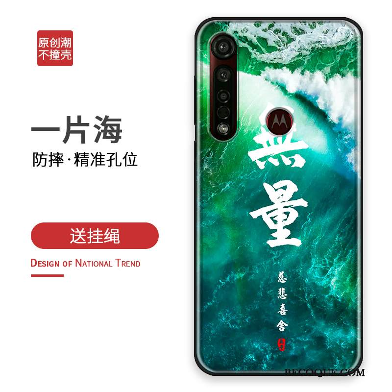 Kuori Moto G8 Plus Laukut Persoonallisuus Vihreä, Kotelo Moto G8 Plus Silikoni Trendi Puhelimen Kuoret