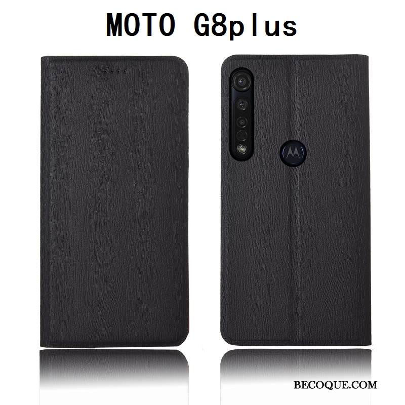 Kuori Moto G8 Plus Laukut Puu Puhelimen Kuoret, Kotelo Moto G8 Plus Nahka Kukkakuvio Murtumaton