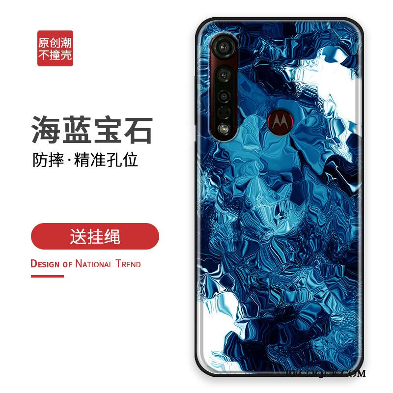 Kuori Moto G8 Plus Laukut Tide-brändi Sininen, Kotelo Moto G8 Plus Suojaus Puhelimen Kuoret Persoonallisuus