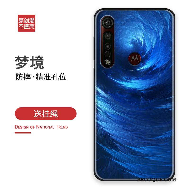 Kuori Moto G8 Plus Laukut Tide-brändi Sininen, Kotelo Moto G8 Plus Suojaus Puhelimen Kuoret Persoonallisuus