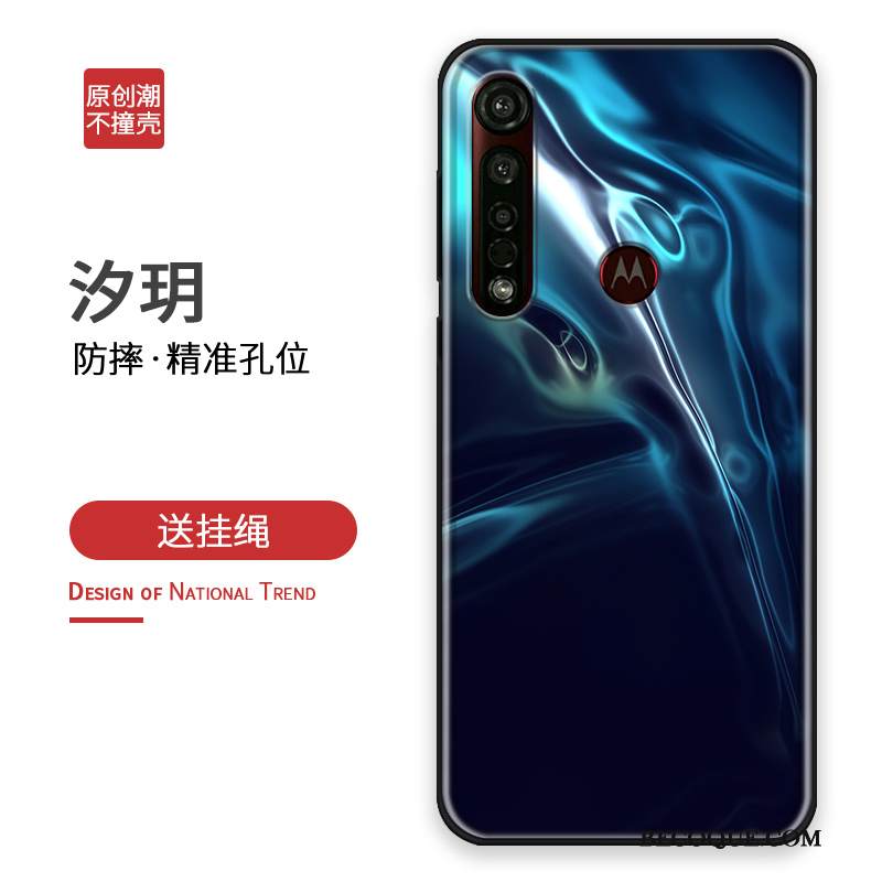 Kuori Moto G8 Plus Laukut Tide-brändi Sininen, Kotelo Moto G8 Plus Suojaus Puhelimen Kuoret Persoonallisuus