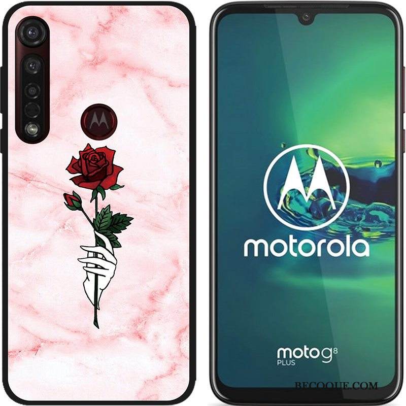 Kuori Moto G8 Plus Luova Hyvä Myynti Jauhe, Kotelo Moto G8 Plus Maalaus Musta Puhelimen Kuoret