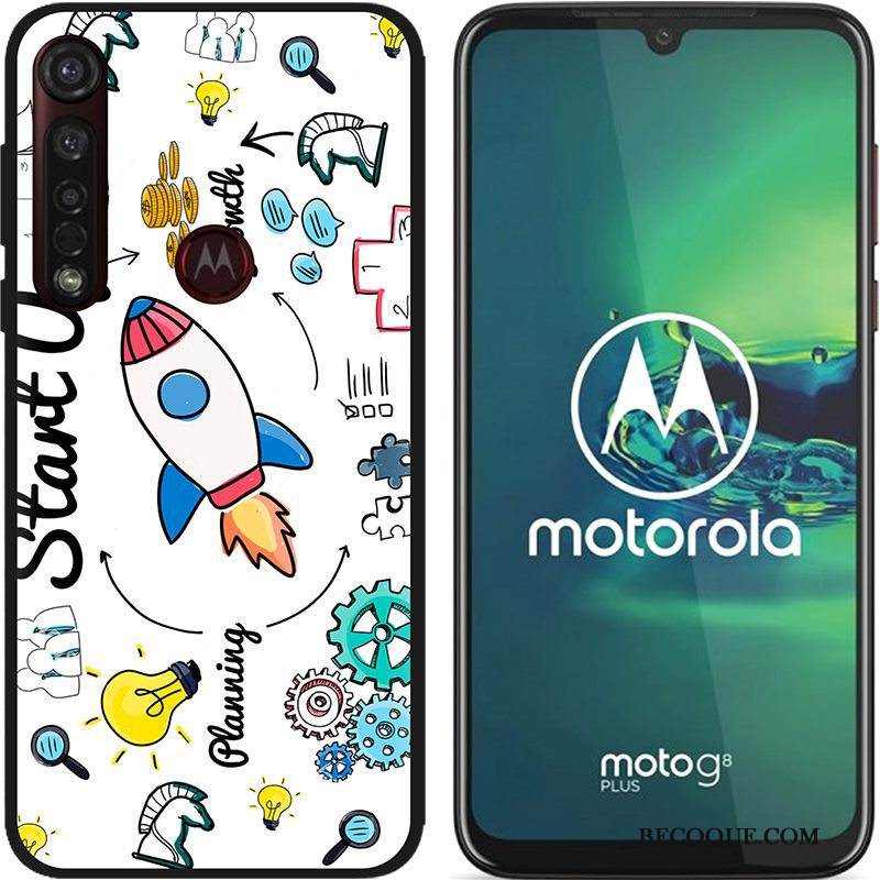 Kuori Moto G8 Plus Luova Hyvä Myynti Jauhe, Kotelo Moto G8 Plus Maalaus Musta Puhelimen Kuoret