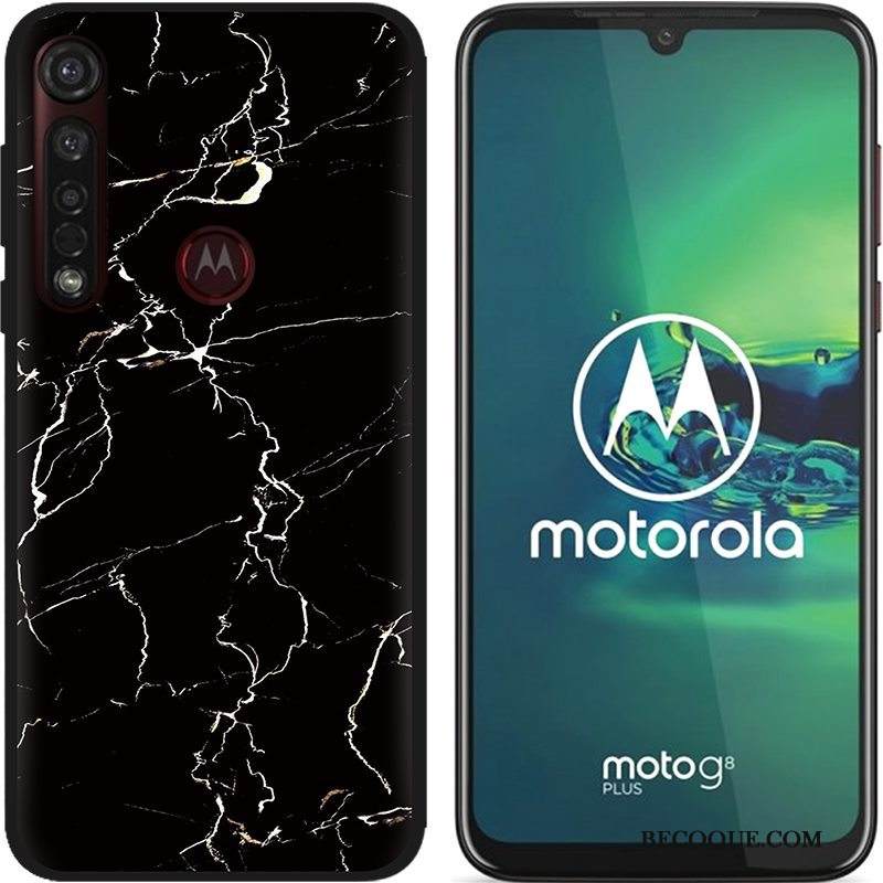 Kuori Moto G8 Plus Luova Hyvä Myynti Jauhe, Kotelo Moto G8 Plus Maalaus Musta Puhelimen Kuoret
