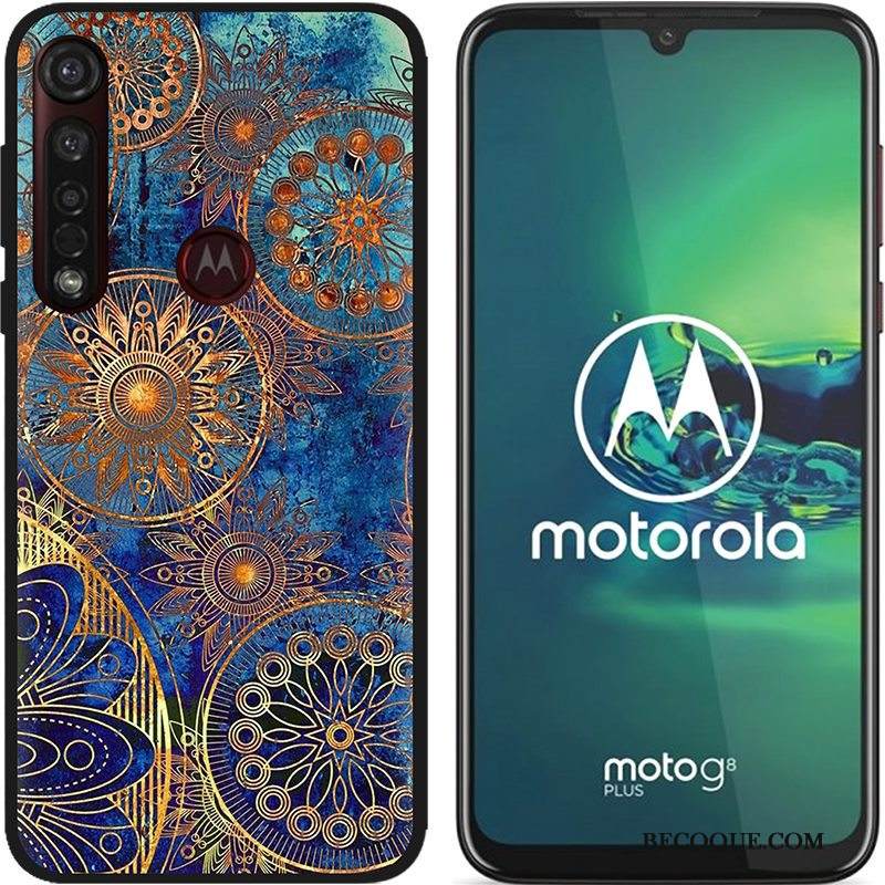 Kuori Moto G8 Plus Luova Hyvä Myynti Jauhe, Kotelo Moto G8 Plus Maalaus Musta Puhelimen Kuoret