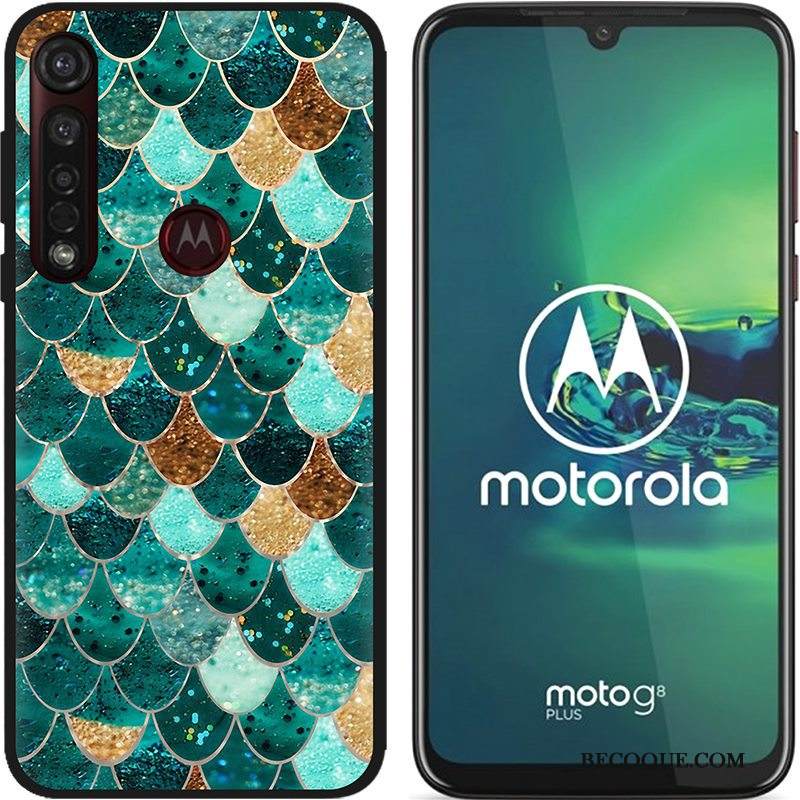 Kuori Moto G8 Plus Luova Hyvä Myynti Jauhe, Kotelo Moto G8 Plus Maalaus Musta Puhelimen Kuoret