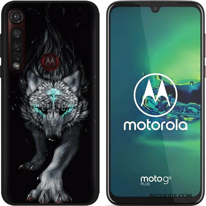 Kuori Moto G8 Plus Luova Hyvä Myynti Jauhe, Kotelo Moto G8 Plus Maalaus Musta Puhelimen Kuoret