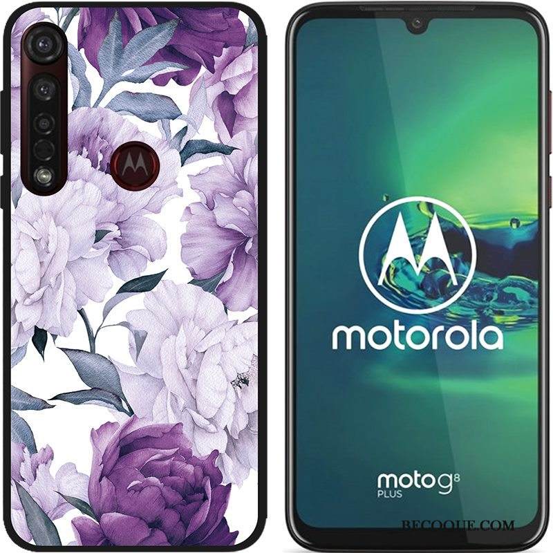 Kuori Moto G8 Plus Luova Hyvä Myynti Jauhe, Kotelo Moto G8 Plus Maalaus Musta Puhelimen Kuoret