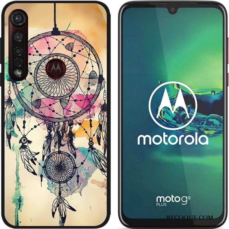 Kuori Moto G8 Plus Luova Hyvä Myynti Jauhe, Kotelo Moto G8 Plus Maalaus Musta Puhelimen Kuoret