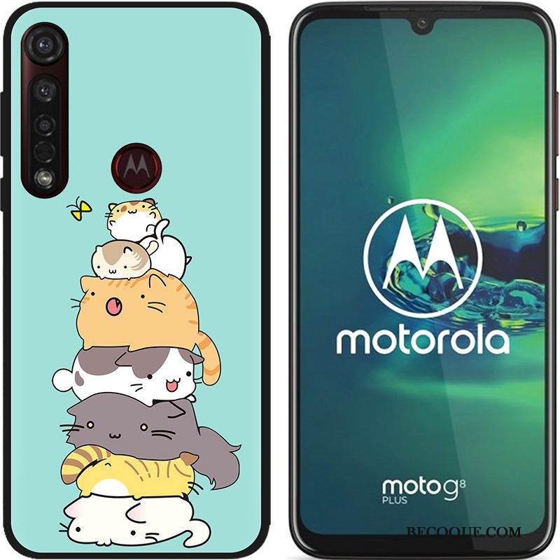 Kuori Moto G8 Plus Luova Hyvä Myynti Jauhe, Kotelo Moto G8 Plus Maalaus Musta Puhelimen Kuoret
