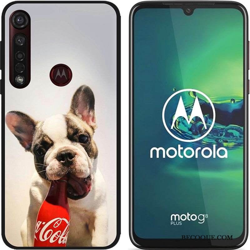 Kuori Moto G8 Plus Luova Hyvä Myynti Jauhe, Kotelo Moto G8 Plus Maalaus Musta Puhelimen Kuoret