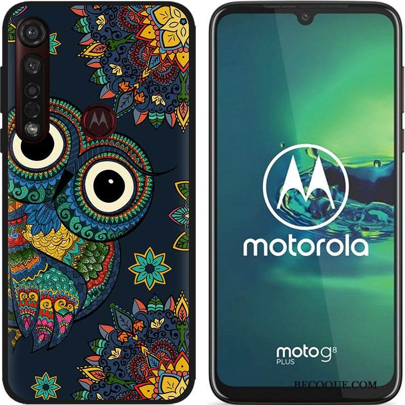 Kuori Moto G8 Plus Luova Hyvä Myynti Jauhe, Kotelo Moto G8 Plus Maalaus Musta Puhelimen Kuoret
