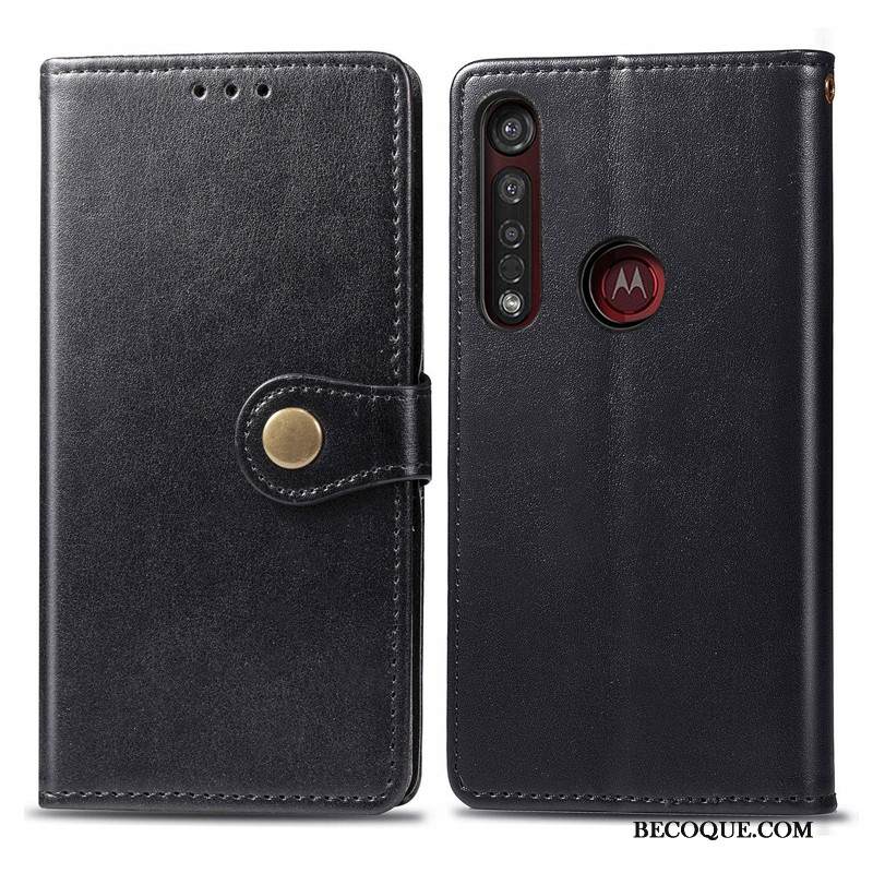 Kuori Moto G8 Plus Nahka Yksinkertainen Punainen, Kotelo Moto G8 Plus Kuoret Liiketoiminta Ripustettavat Koristeet